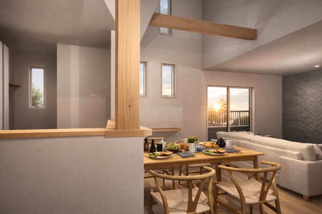 期間限定の完成見学会が開催される家のLDK